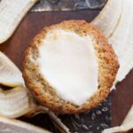 The Ultimate Best Banana Muffin. Light, fluffy and cake-like banana muffin with a cream cheese meringue baked on top. My favorite banana baked good.