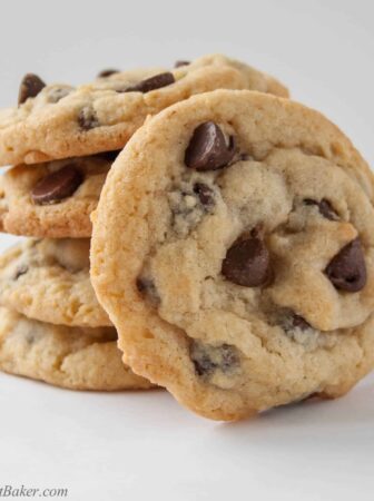 The best chocolate chip cookie recipe. Crispy around the edges, soft and chewy in the centre and loaded with chocolate chips.