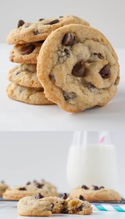 The BEST chocolate chip cookies. Crispy around the edges, chewy in the middle and loaded with chocolate chips. My family's favorite cookies.
