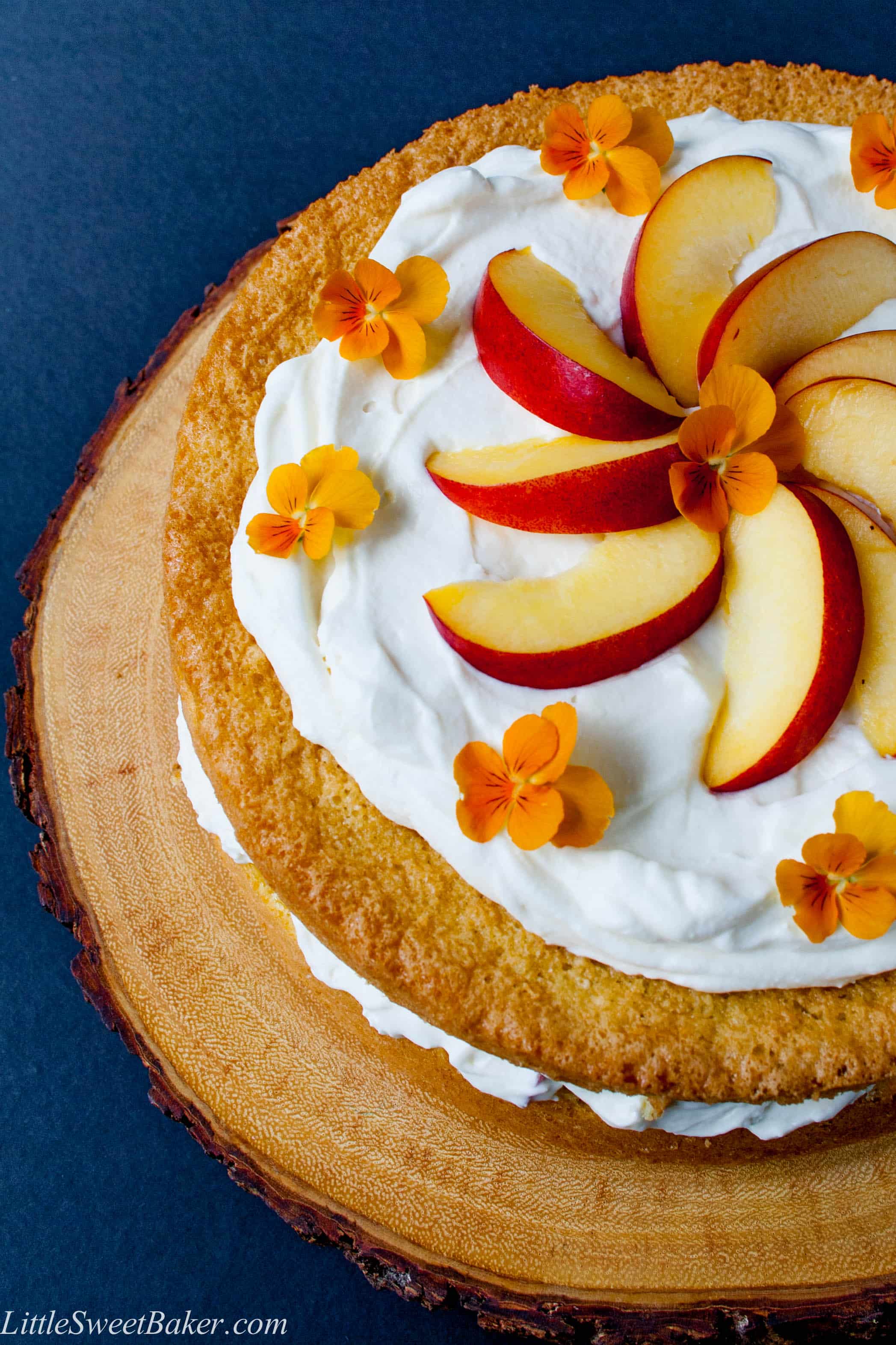 Peaches and Cream Cake Little Sweet Baker