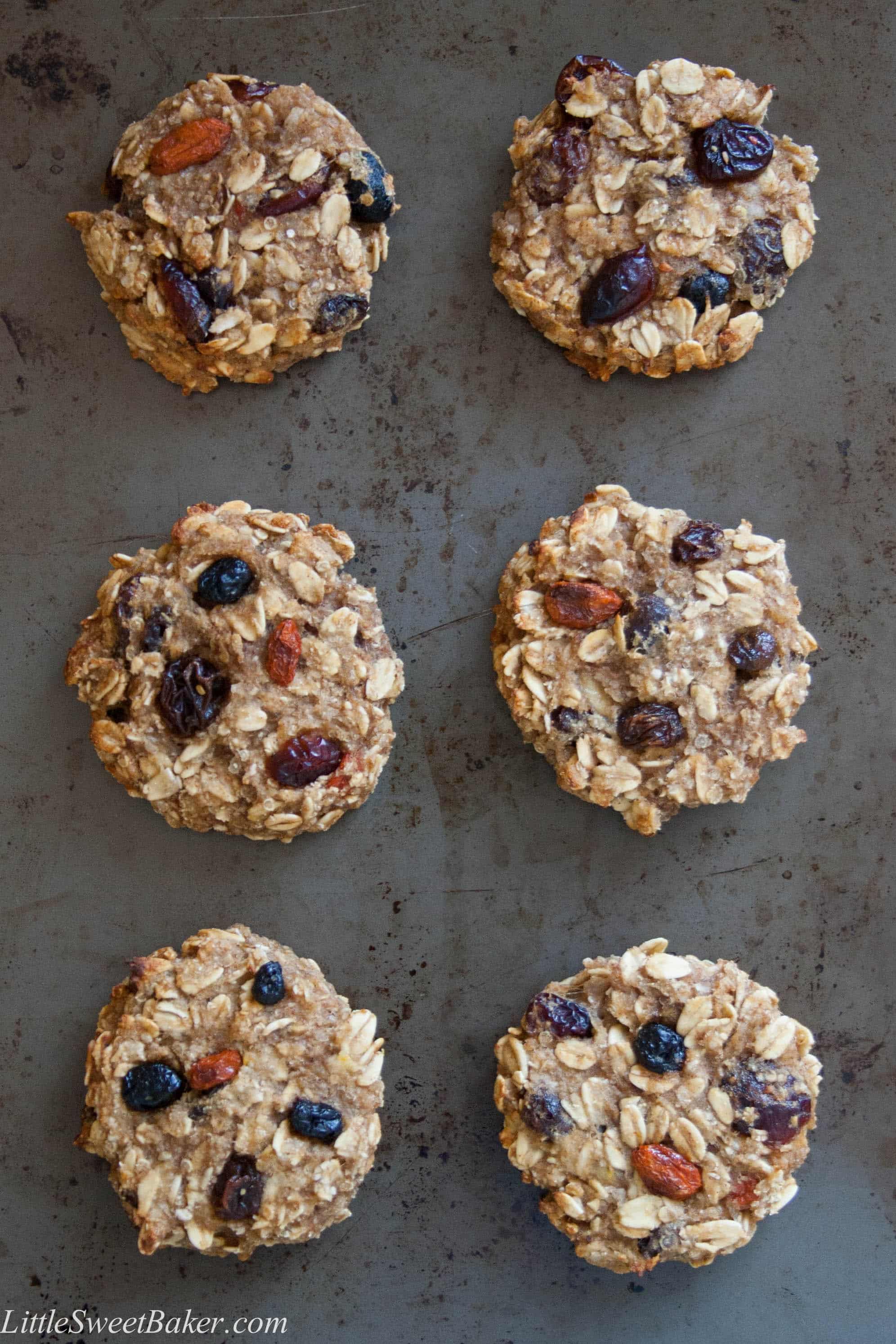 HEALTHY BANANA OATMEAL COOKIES. Gluten-free, no sugar, no fat, easy to make, healthy and delicious. Great for breakfast, school lunches and/or as a snack.