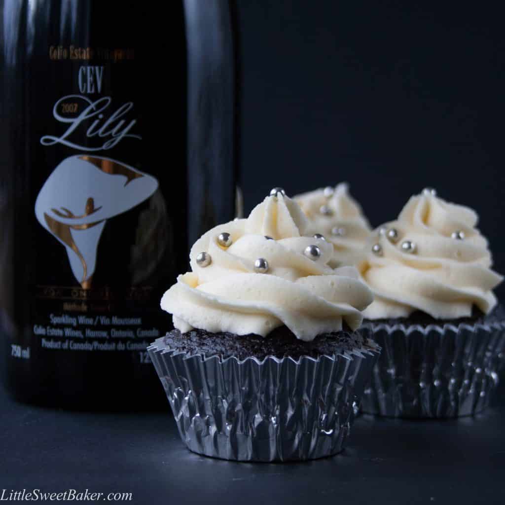 A light and fluffy dark chocolate cupcake with a creamy luscious white chocolate buttercream.