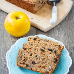 FRUIT & CINNAMON APPLESAUCE BREAD. A delicious, soft and moist cinnamon applesauce bread loaded with yummy fruits and nuts.