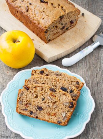 FRUIT & CINNAMON APPLESAUCE BREAD. A delicious, soft and moist cinnamon applesauce bread loaded with yummy fruits and nuts.