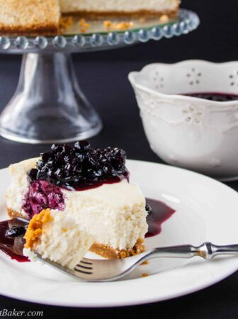 Low-Fat Vanilla Bean Cheesecake with Blueberry Compote. This is the most delicious and easy to make cheesecake. You won't believe it's low-fat and half the calories!