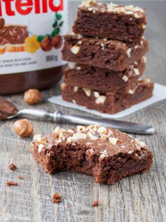 5-MINUTE CHOCOLATE HAZELNUT BROWNIES. Nutty, chocolatey and chewy brownies that are made with just 3 ingredients and in one bowl. Perfect for when that chocolate craving hits!