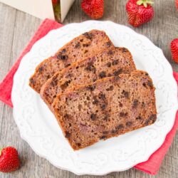STRAWBERRY CHOCOLATE CHIP BREAD. Bursting with strawberry flavor in every bite because this quick bread is made with a fresh strawberry preserve instead of chopped strawberries. It's so good - your taste buds will thank you!