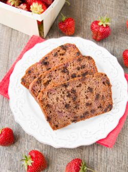 STRAWBERRY CHOCOLATE CHIP BREAD. Bursting with strawberry flavor in every bite because this quick bread is made with a fresh strawberry preserve instead of chopped strawberries. It's so good - your taste buds will thank you!