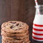 BAKERY STYLE CHOCOLATE CHUNK COOKIES. Crispy around the edges, chewy and fudgy in the center, jumbo size cookies. Perfect with a glass of milk.
