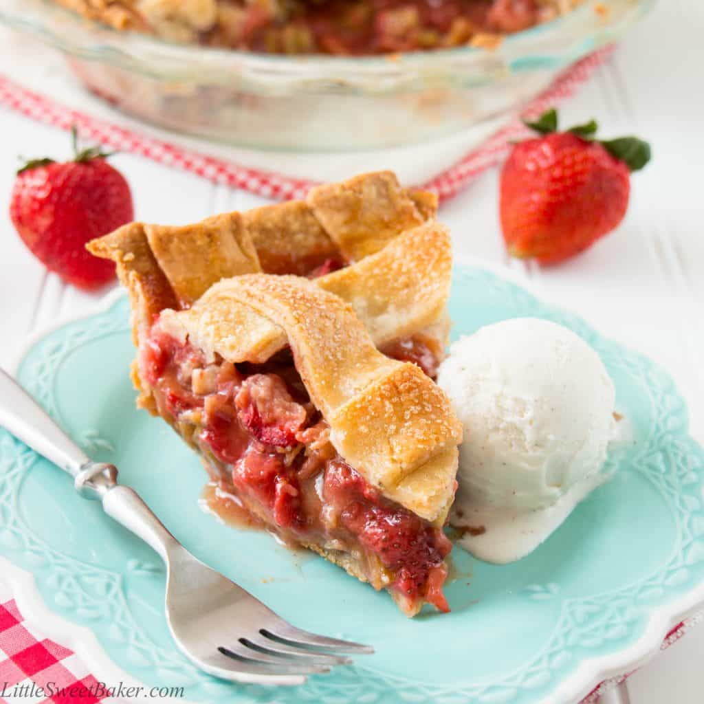 A delicious flaky pie crust paired with a sweet and tangy strawberry rhubarb filling. See how easy it is to make this gorgeous lattice pie. (Video Recipe)