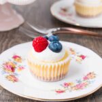 A smooth, creamy, and tangy cheesecake baked on top of a buttery graham cracker crust. These delicious little beauties prove that good things come in small packages. Just 6 ingredients and 20 mins bake time. See how easy it is to make mini cheesecakes in this video recipe.