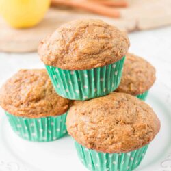 These moist, soft and fluffy muffins are made with whole wheat flour, coconut oil and sweetened with maple syrup. They are absolutely delicious and healthy too! (Video Recipe)