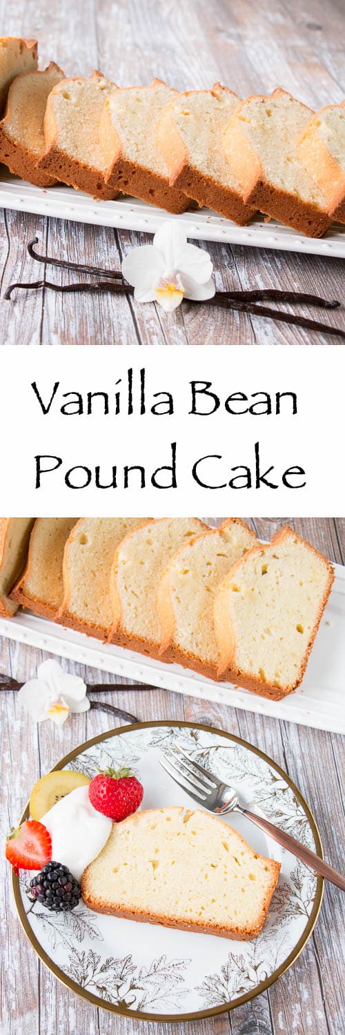 This pound cake is wonderfully rich and buttery. It has a gorgeous golden brown crust and a nostalgic aroma of vanilla.