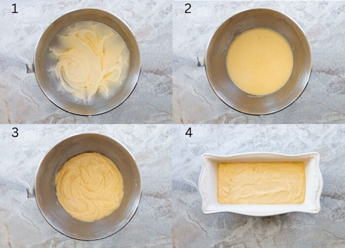 process pictures of how to make pound cake