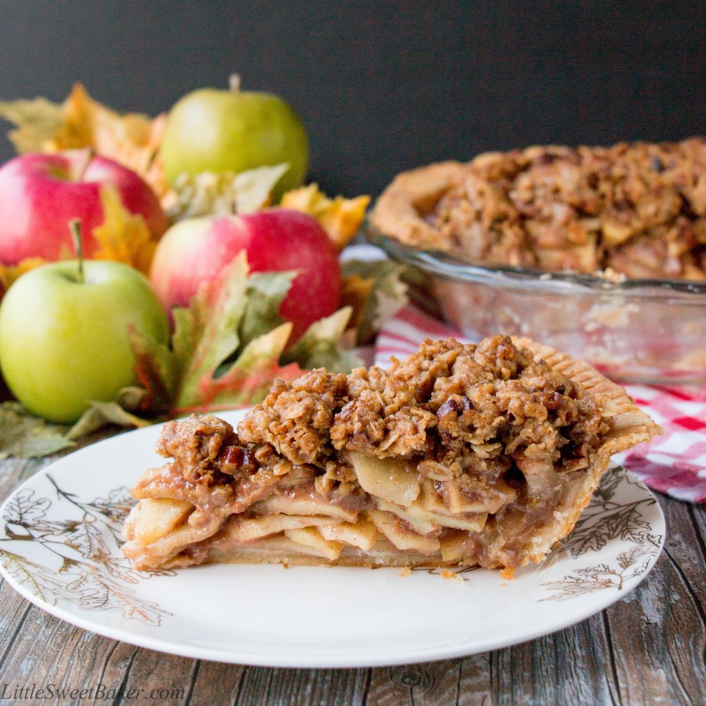 Embrace apple season with this sweet and crunchy crumble-topped apple pie.