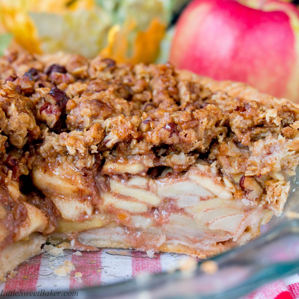 Embrace apple season with this sweet and crunchy crumble-topped apple pie.