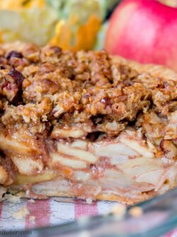 Embrace apple season with this sweet and crunchy crumble-topped apple pie.
