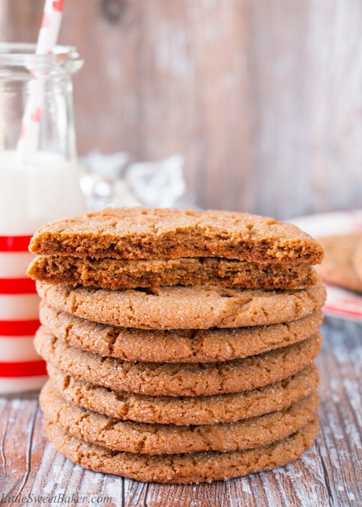 These jumbo size cookies are bold and spicy with a crunchy sugary exterior, and a chewy center.