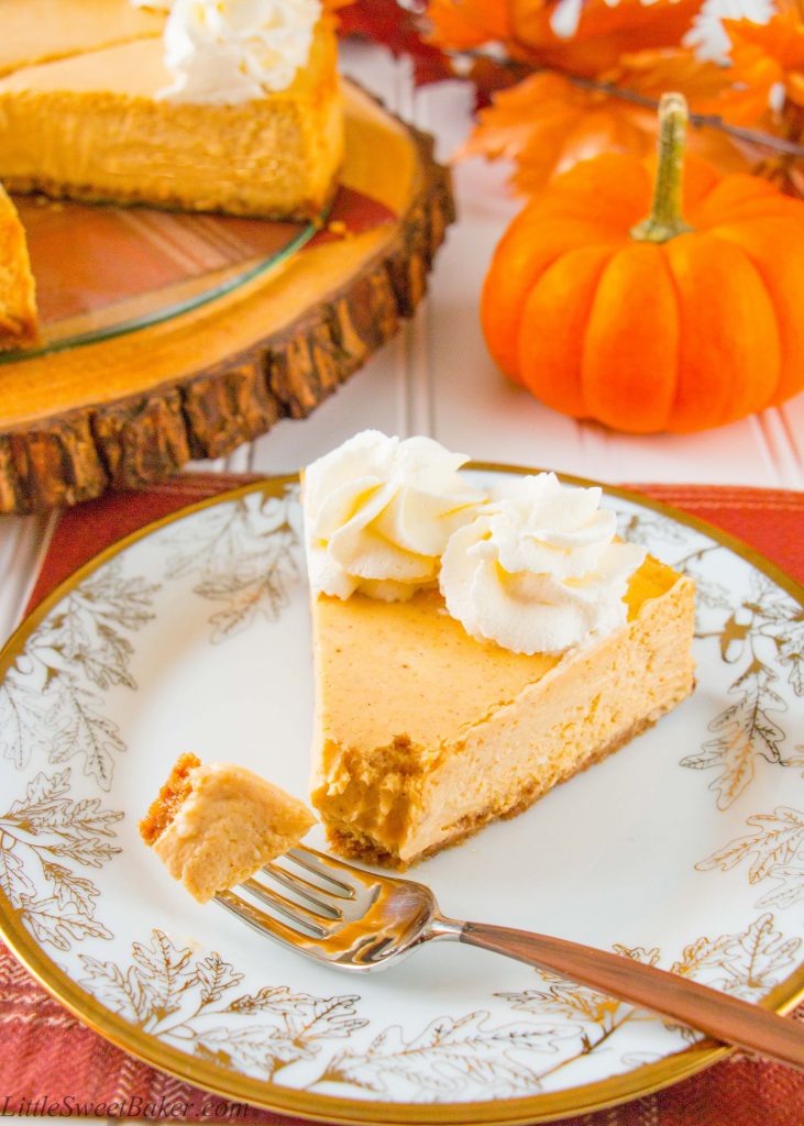 This is the creamiest and dreamiest pumpkin cheesecake you'll ever make. It's perfectly spiced with cinnamon, cardamon and has a gingersnap cookie crust.