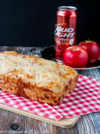 Sweet chunks of apples with the salty bold flavor of smoked gouda cheese makes this savory beer bread absolutely irresistible. Perfect as an appetizer or served as a side dish.