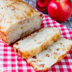 Sweet chunks of apples with the salty bold flavor of smoked gouda cheese makes this savory beer bread absolutely irresistible. Perfect as an appetizer or served as a side dish.