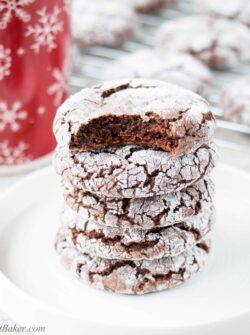 Soft, chewy and fudgy chocolate crinkle cookies made with just 4 ingredients.