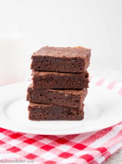 Rich, fudgy and perfectly chewy! This easy one-bowl brownie recipe comes together in just minutes.