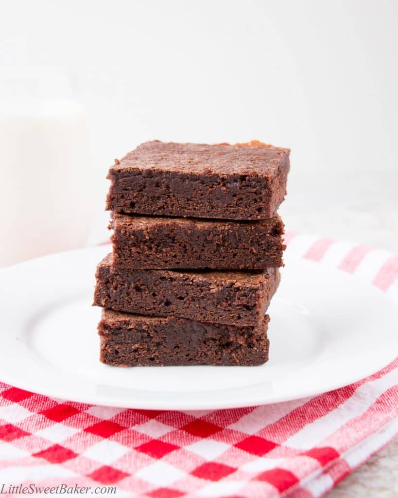 Rich, fudgy and perfectly chewy! This easy one-bowl brownie recipe comes together in just minutes.