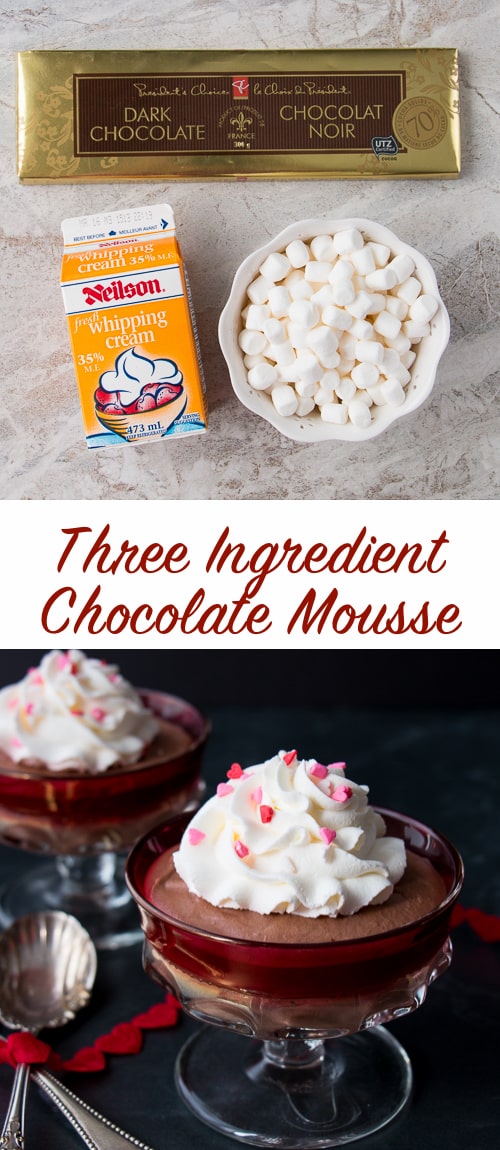 This sweet and chocolatey, light-as-air chocolate mousse is made with only 3 ingredients. This recipe is interestingly made with marshmallows instead of eggs for more flavor, sweetness and fluffy texture. #chocolatemousse #valentinesdessert #easychocolatemousse #bestchocolatemousse