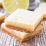 These zesty and sweet lime bars are to die for. They are bursting with a tangy lime taste and pack a punch of tequila flavor.