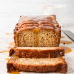 The flavor of salted caramel infused into a soft and moist banana bread, then drizzled with extra salted caramel sauce on top. It's banana bread heaven with a sweet sticky indulgence.