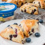 These sweet and savory scones are tender and buttery with the taste of creamy feta cheese and fresh blueberry goodness baked in.