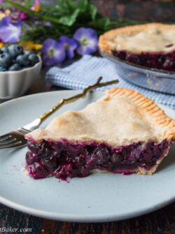 This is a tender flaky pie crust filled with juicy blueberry goodness - just like grandma used to make. This recipe is easy peasy and delicious!