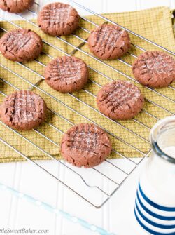 These ultra chewy cookies are rich and fudgy like a brownie with creamy peanut butter taste.