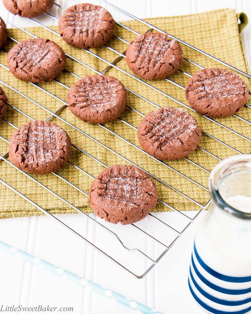 These ultra chewy cookies are rich and fudgy like a brownie with creamy peanut butter taste.