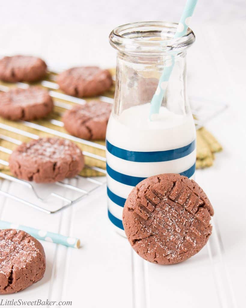 These ultra chewy cookies are rich and fudgy like a brownie with creamy peanut butter taste.