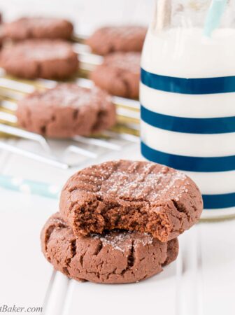 These ultra chewy cookies are rich and fudgy like a brownie with creamy peanut butter taste.