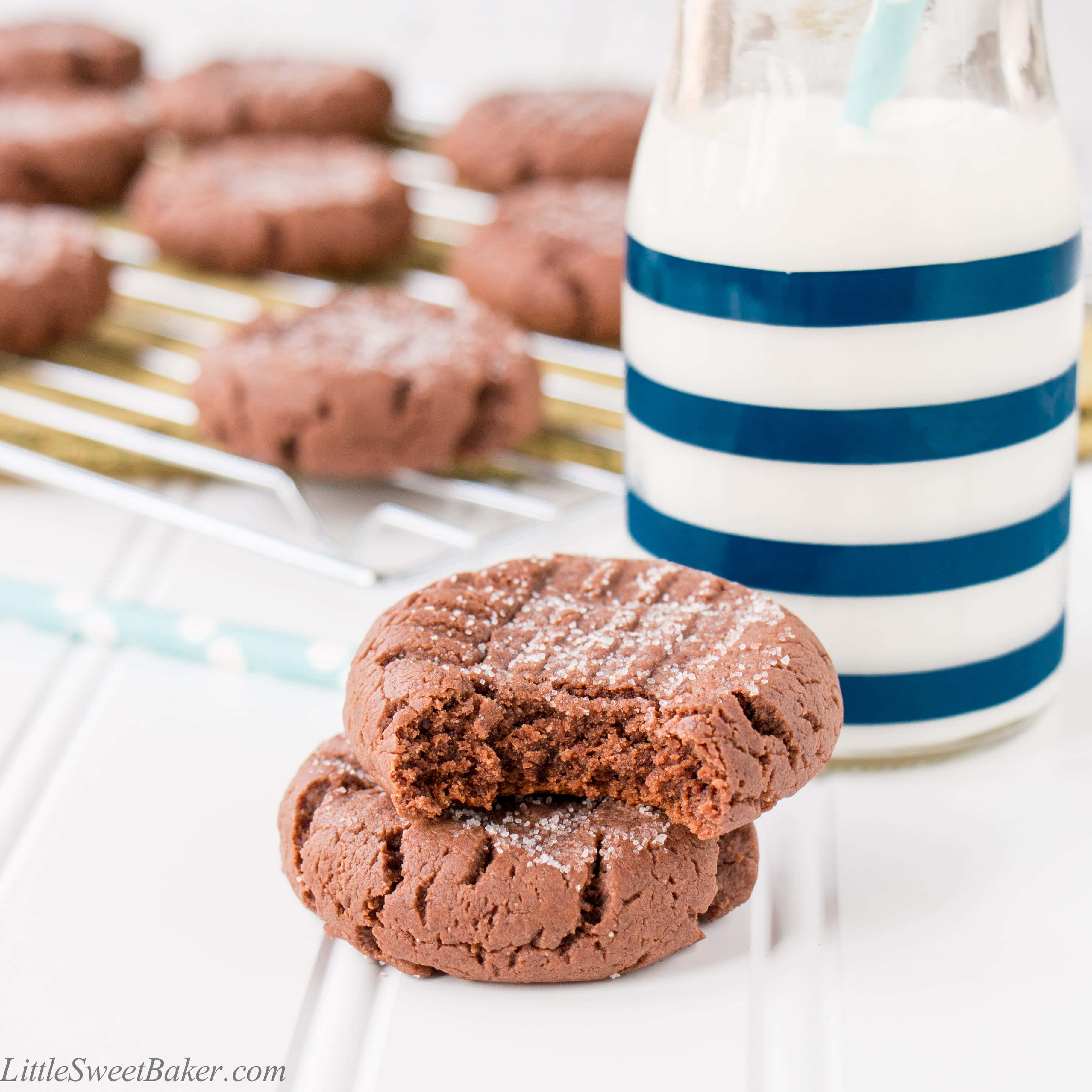 Chewy Chocolate Peanut Butter Cookies Little Sweet Baker
