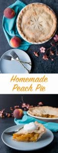 This easy peach pie has a rich-buttery pie crust and a simple peach filling. Use fresh or frozen peaches and enjoy this pie all year round.