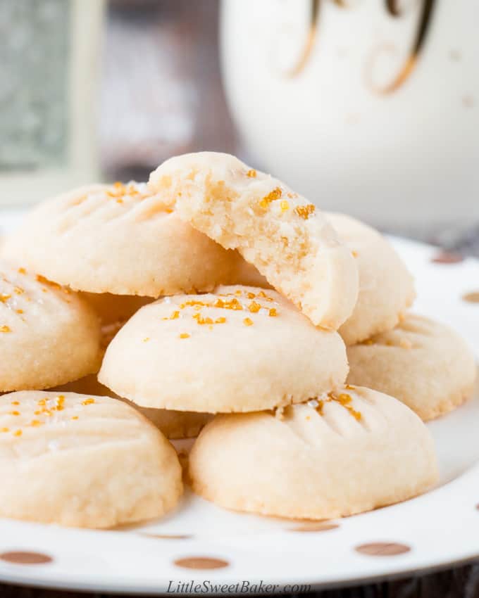 Whipped Shortbread Cookies Just 3 Ingredients Little Sweet Baker