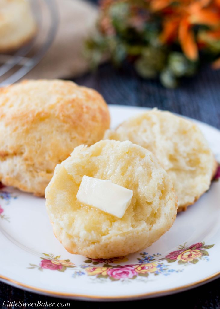 These buttermilk biscuits are soft, flaky and delightfully buttery. Find out the secret technique to why these are the easiest buttermilk biscuits you'll ever make. #easybiscuitrecipe #buttermilkbiscuits #butterbiscuits #flakybiscuitrecipe