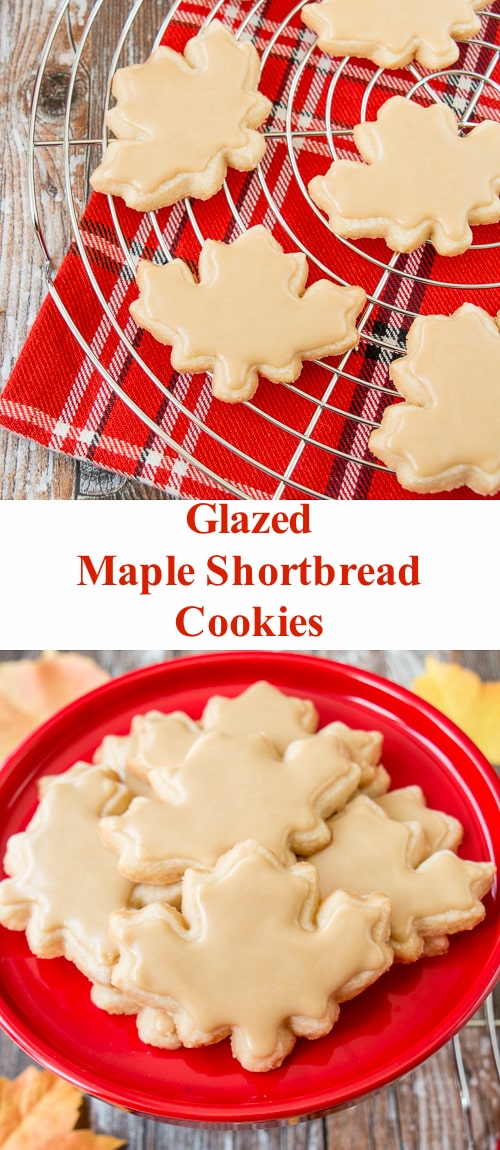 These cookies combine the rich taste of buttery shortbread with the smokey-sweet taste of maple syrup. #mapleshortbreadcookies #mapleleafcookies #CanadaDay