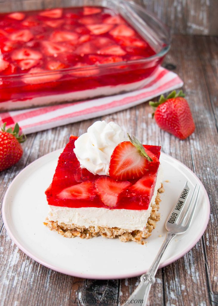 Strawberry Pretzel Salad Little Sweet Baker