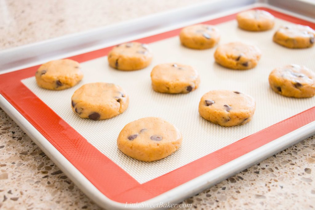 pumpkin chocolate chip cookies pre-baked