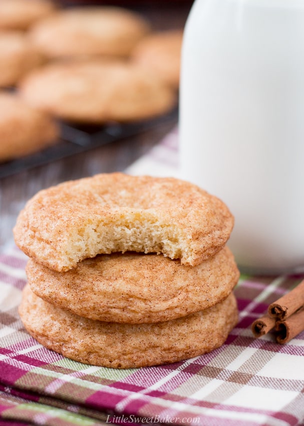 The BEST snickerdoodles I've ever made! Soft and chewy, buttery and tangy, spicy and sweet, and just perfect every single time. #snickerdoodles #cookie #recipe #Christmascookie