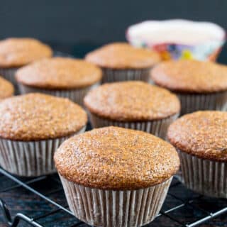 raisin bran muffins on a cooling rack