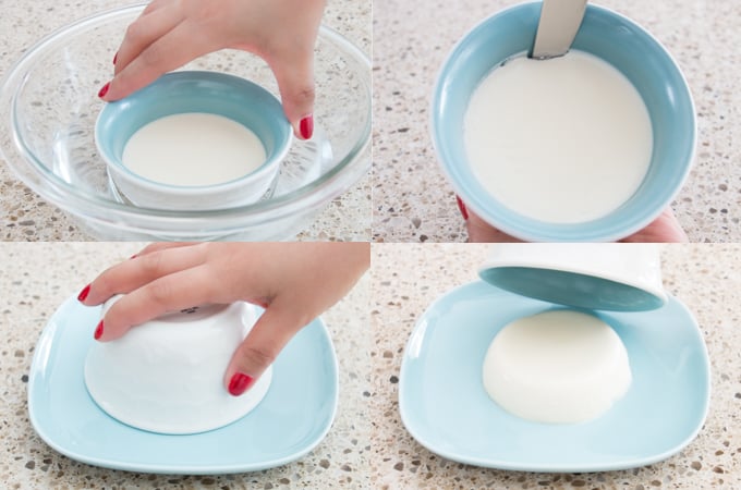 unmolding panna cotta