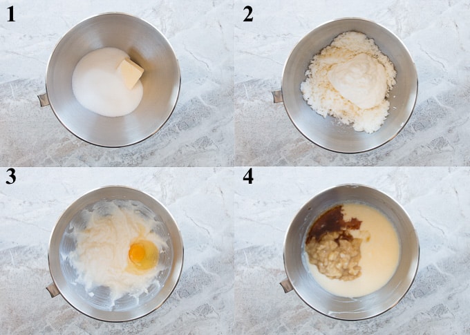 how to make banana cake steps 1-4