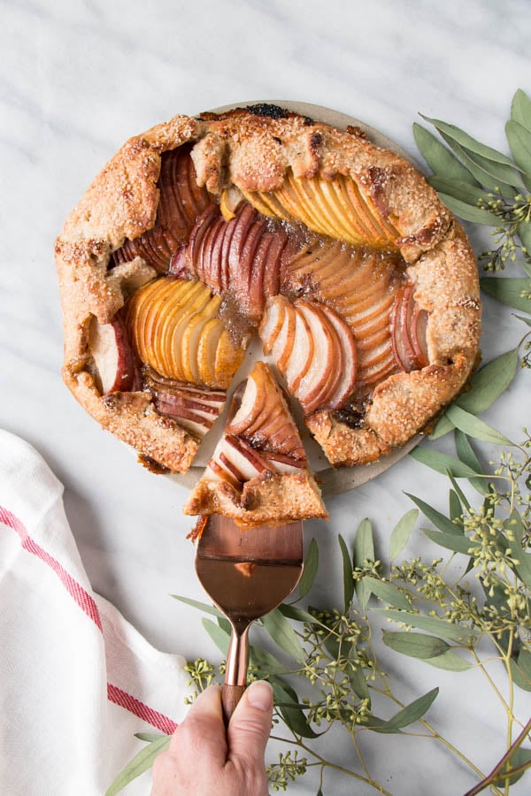 bourbon brown sugar pear galette