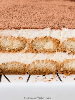 Easy Eggless Tiramisu (video) - Little Sweet Baker